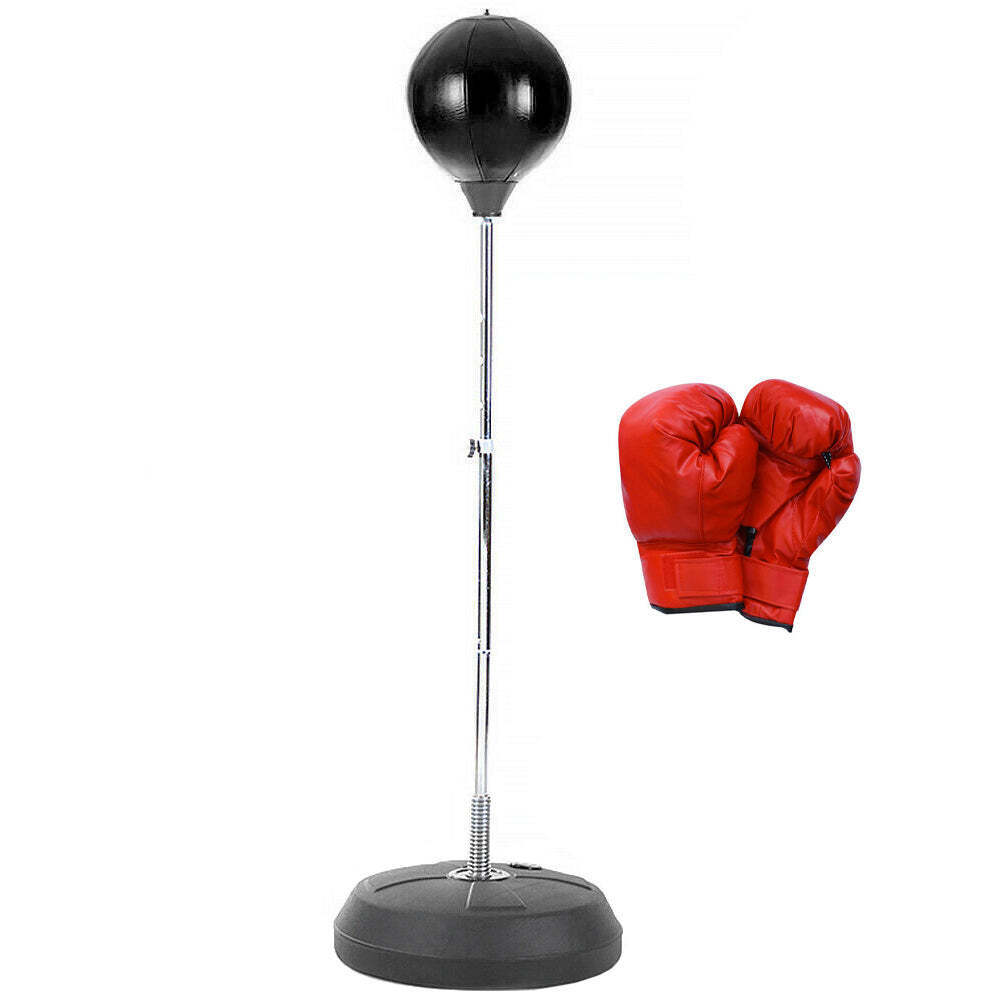 NNEDSZ Free-Standing Boxing Set: PU Punching Ball & Boxing Gloves
