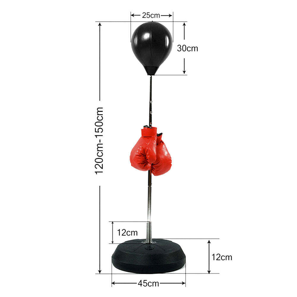 NNEDSZ Free-Standing Boxing Set: PU Punching Ball & Boxing Gloves