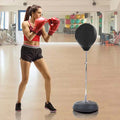 NNEDSZ Free-Standing Boxing Set: PU Punching Ball & Boxing Gloves