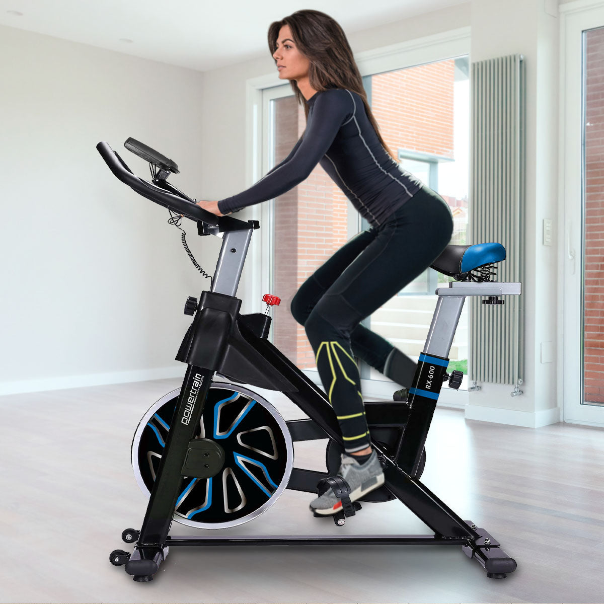 NNEDSZ RX-600 Exercise Spin Bike Cardio Cycle - Blue